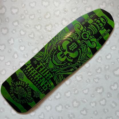 TWOHORNS - Green 9.5" Fish Shaped Skateboard Deck