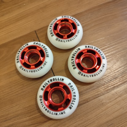 DAILY ROLLIN - 60mm/90 Aluminum Core Aggressive Inline Skate Wheels (Black/Silver/Red/Purple)