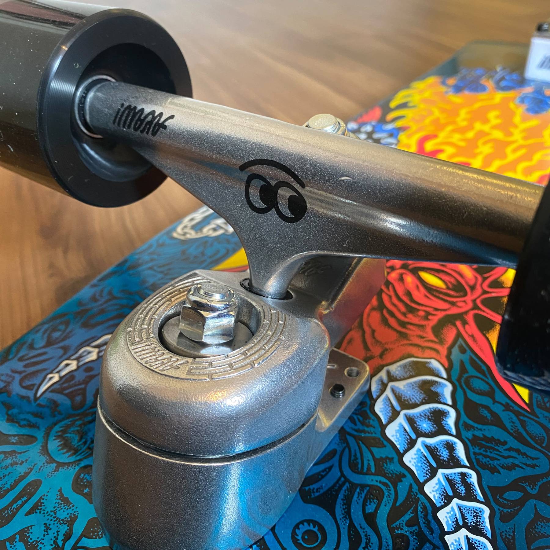 SANTA CRUZ - Stranger Things Knox Hellfire Pit 10.7" Surfskate Skateboard (AKAW! Truckset Custom)