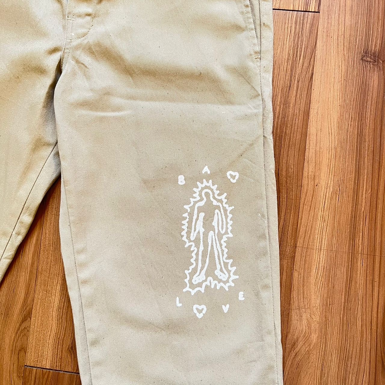  WHEEL LOVE - Dickies Pants Customised By Bao Goods (Waist 32" Slim Cut / Khaki)