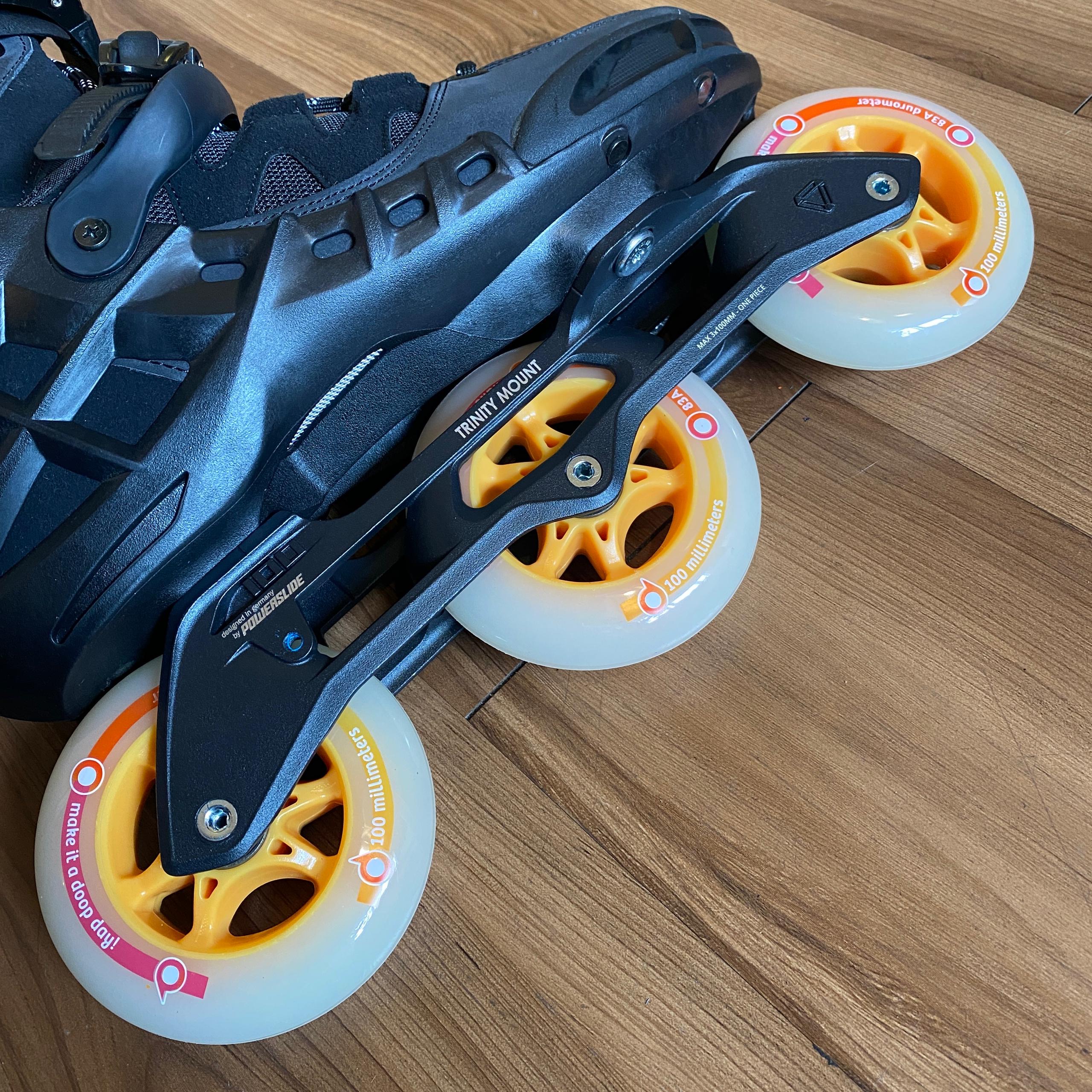 POWERSLIDE - Phuzion Argon Black 100 Fitness Inline Skates (EU43 / Sunrise Wheels)