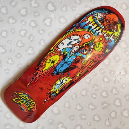 SANTA CRUZ - Stranger Things Grabke Max Melting Clock 9.7" Skateboard Deck