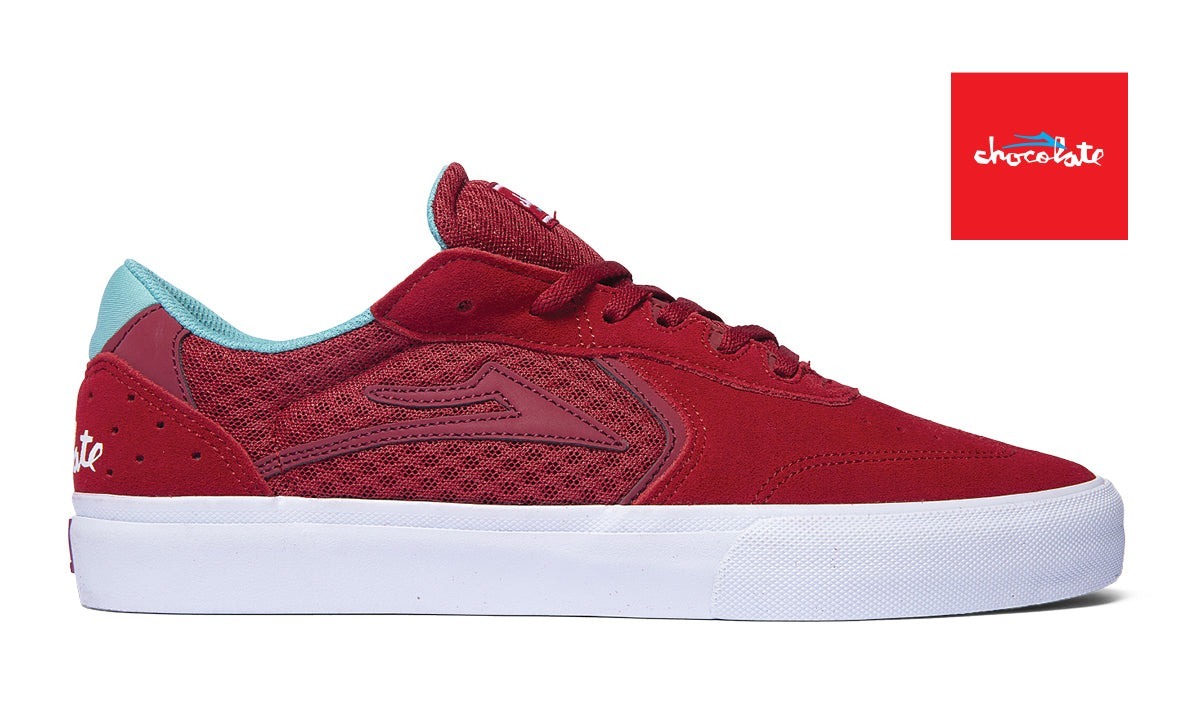 LAKAI - Chocolate Atlantic Vulc (Red Suede) Skate Shoes