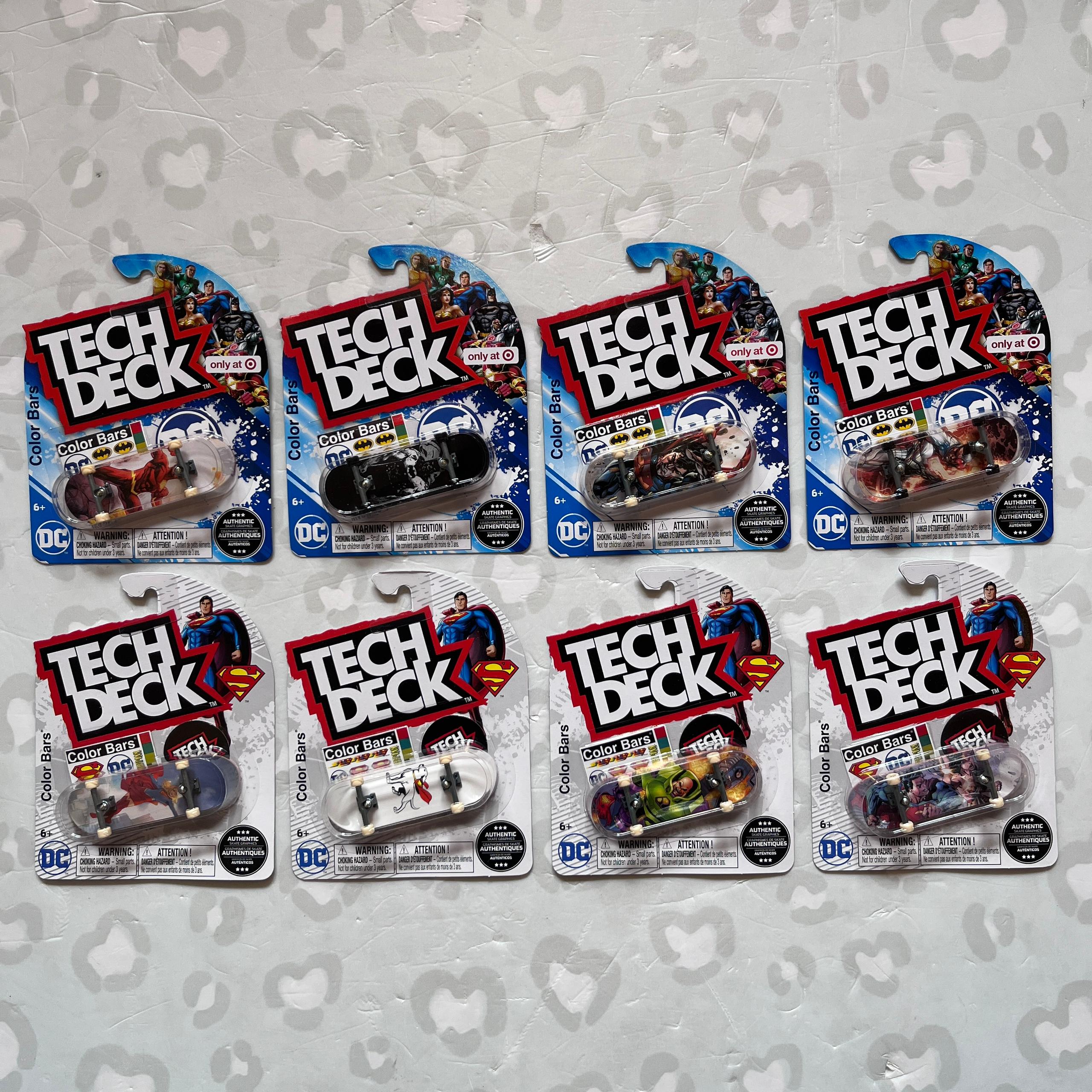 TECH DECK - Plastic Single 30mm Fingerboards (DC Comics Set)