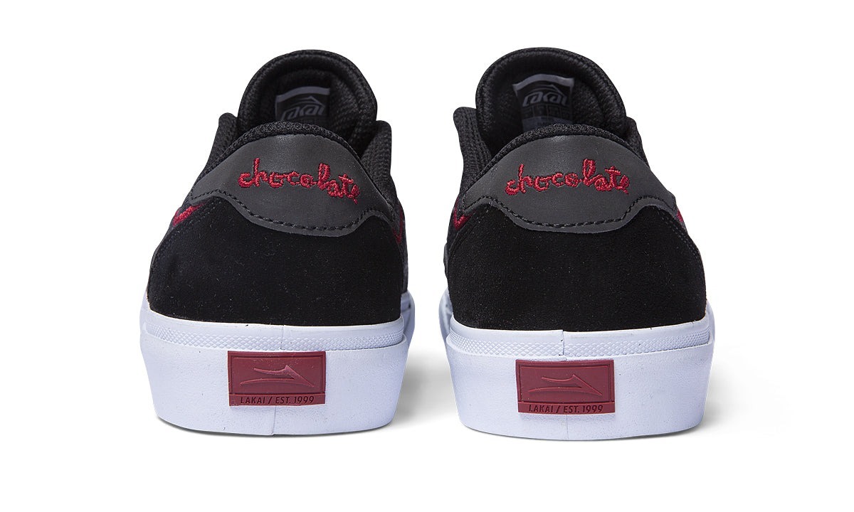 LAKAI - Chocolate Flaco II (Black / Red Suede) Skate Shoes