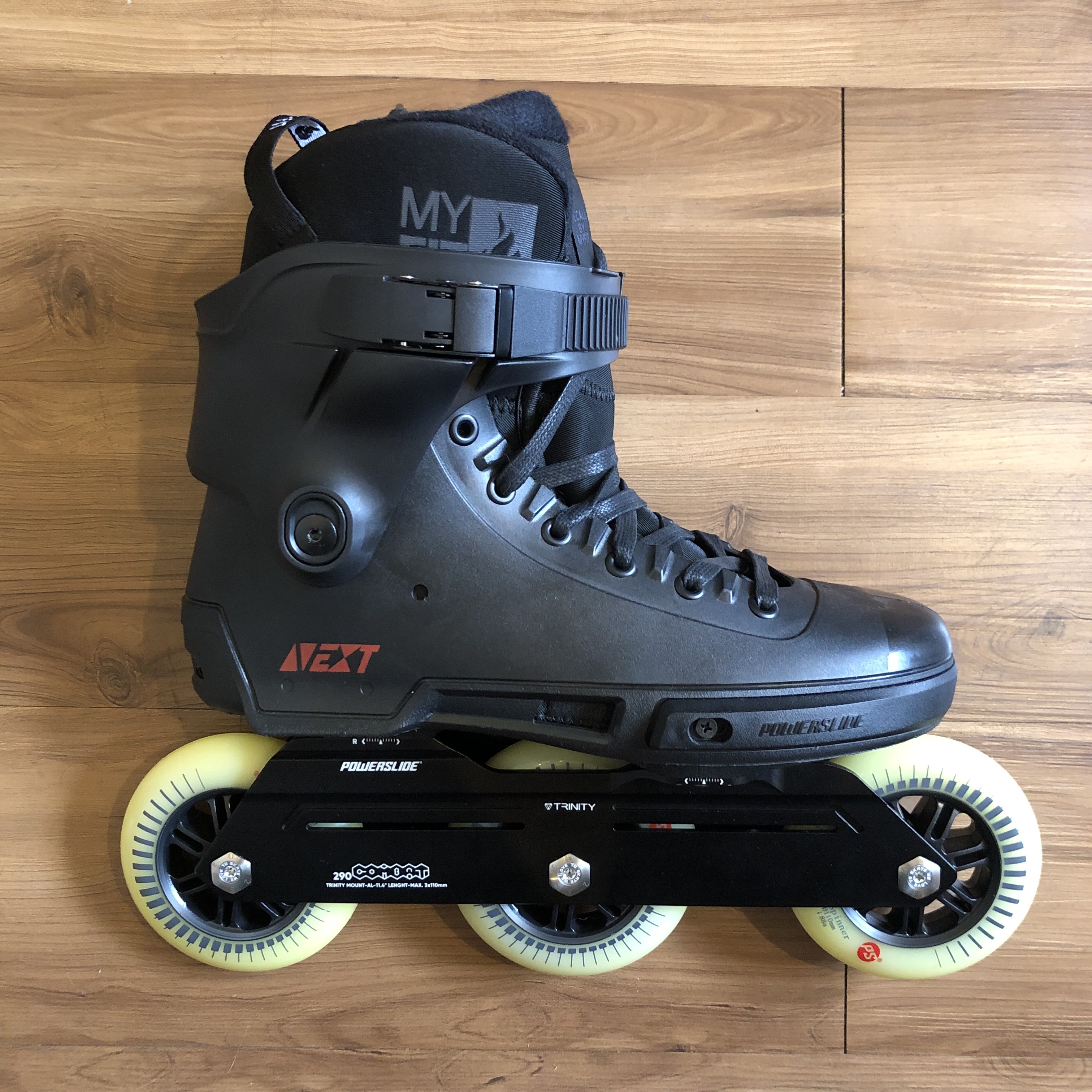 POWERSLIDE - Next Core Black 3x110mm Combat Frames Urban Inline Skates (Custom Setup)