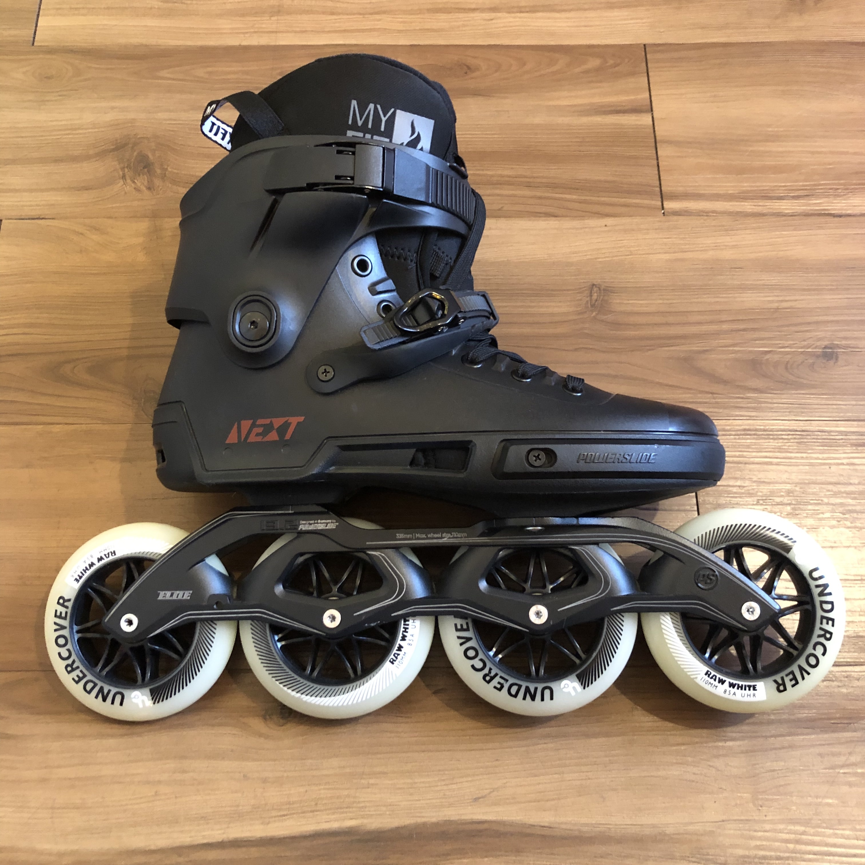 POWERSLIDE - Next Core Black 4x110 Road Urban Inline Skates (EU46-47 UC Wheels)