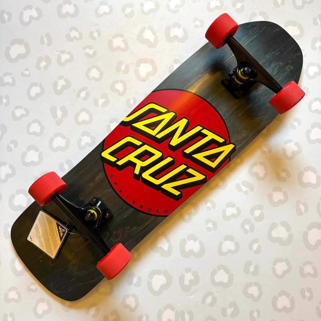 SANTA CRUZ - Classic Dot Black 9.35" 80s Complete Cruiser Skateboard