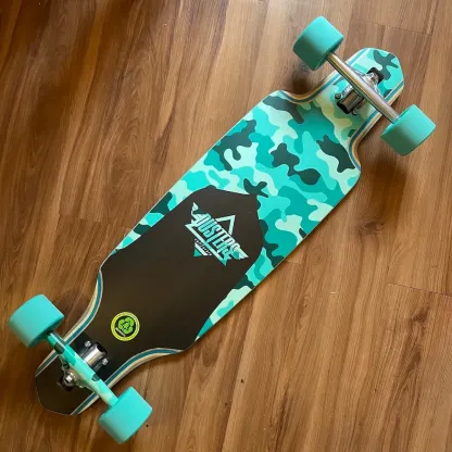 DUSTERS - Channel Dragonfly Camo/Teal 34" Complete Longboard (Clearance Sale With Free Helmet!)