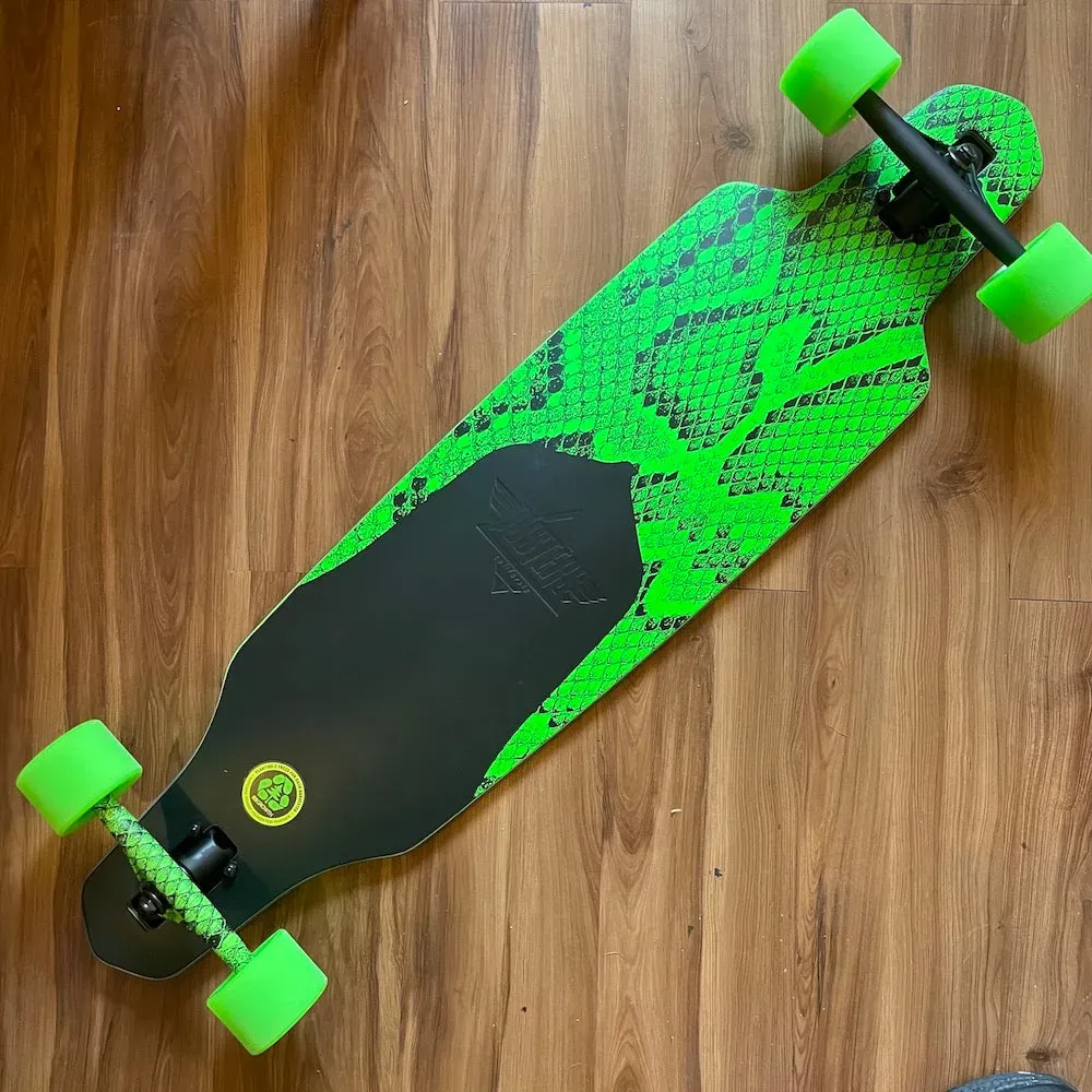 DUSTERS - Channel Snakeskin Green 38" Complete Longboards (Clearance Sale With Free Helmet!)