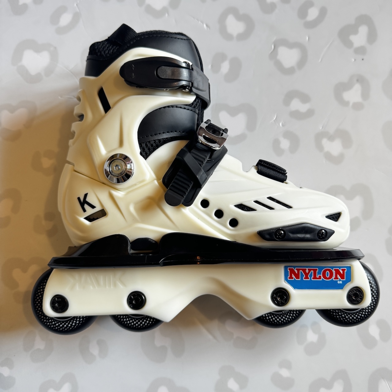 KALTIK - K Skate Nylon White Kids Adjustable Aggressive Inline Skates