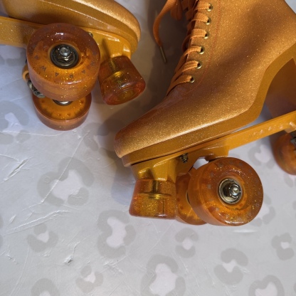 IMPALA - Marawa High Heel Orange Sparkle Quad Roller Skates