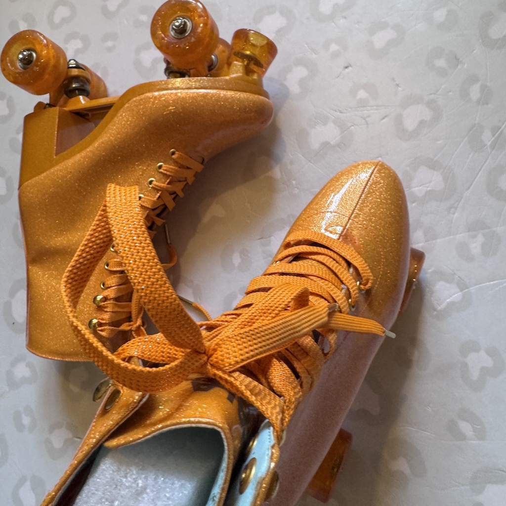 IMPALA - Marawa High Heel Orange Sparkle Quad Roller Skates