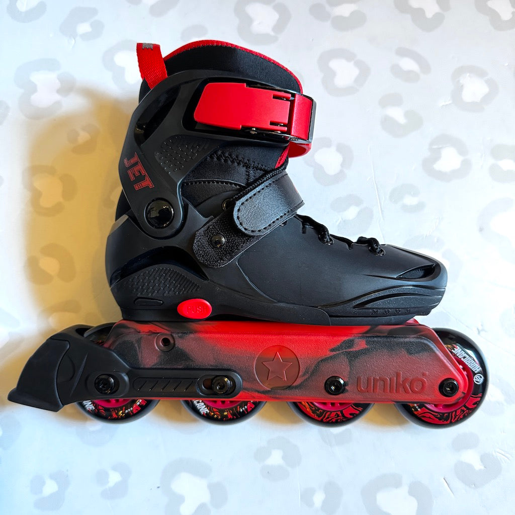 POWERSLIDE - Jet Black/Red Adjustable Kids Inline Skates