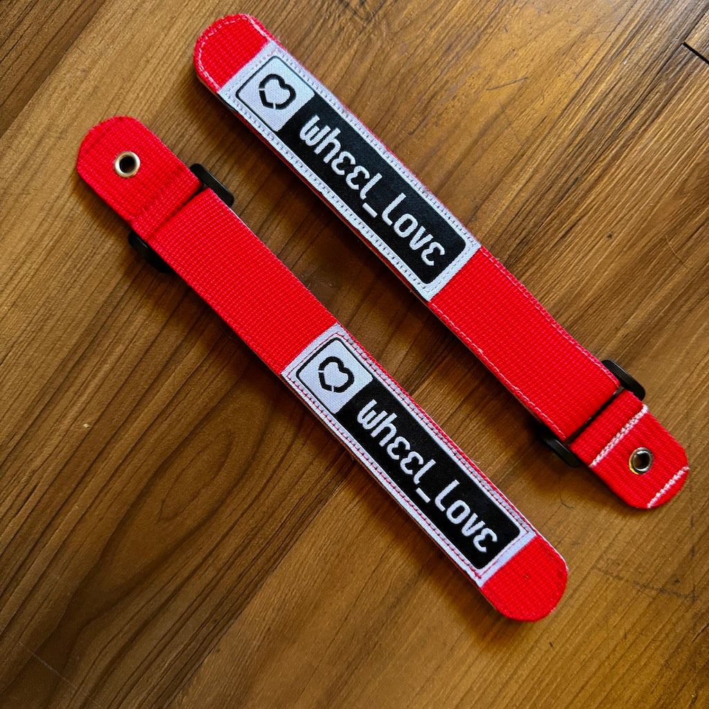 WHEEL LOVE - Red Inline Skate Cuff / 45 Degree Straps