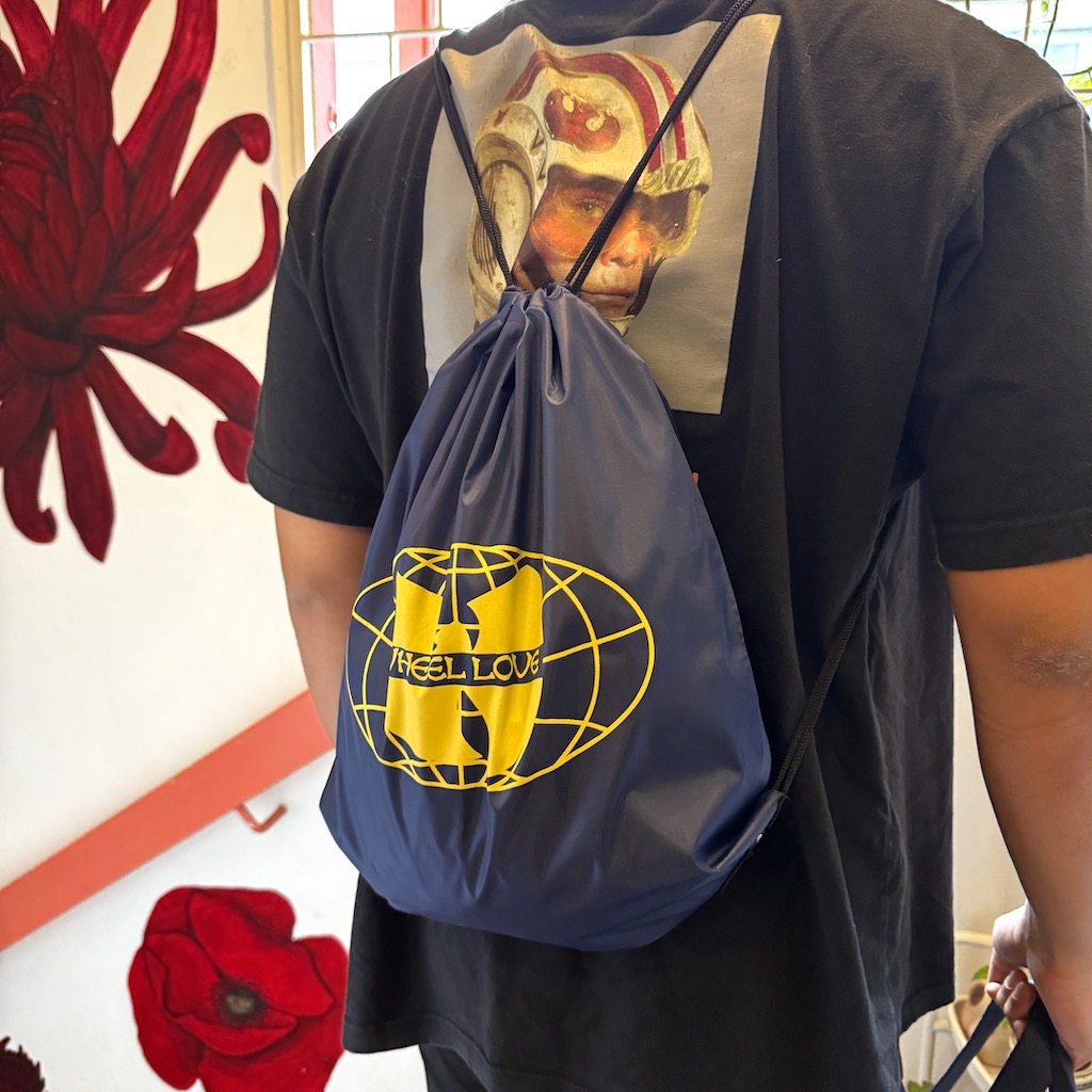 WHEEL LOVE - Wu Navy Drawstring Bag