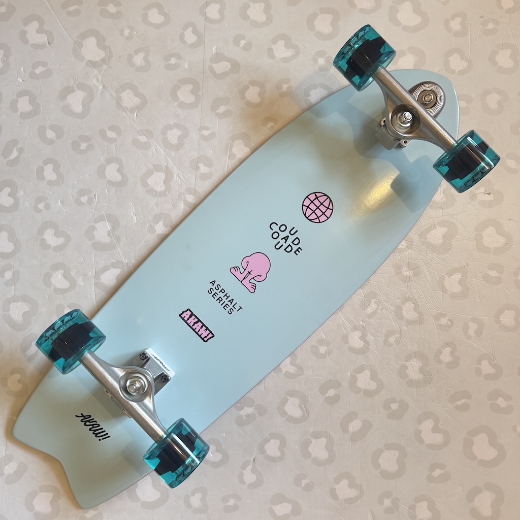 AKAW! - Blue Concrete Beach 10" x 32" Complete Surfskate Cruiser Skateboard