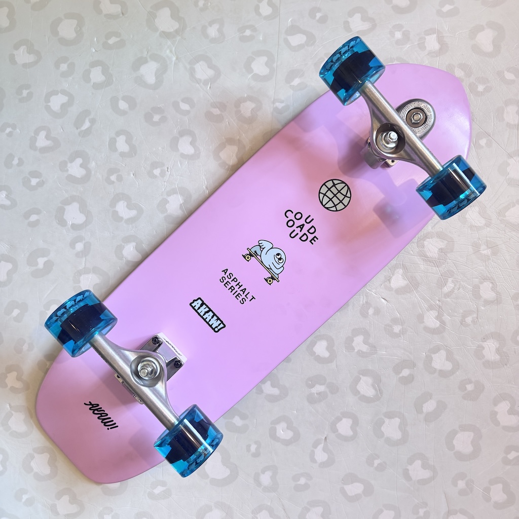 AKAW! - Pink Concrete Beach 9.625" x 30.75" Complete Surfskate Cruiser Skateboard