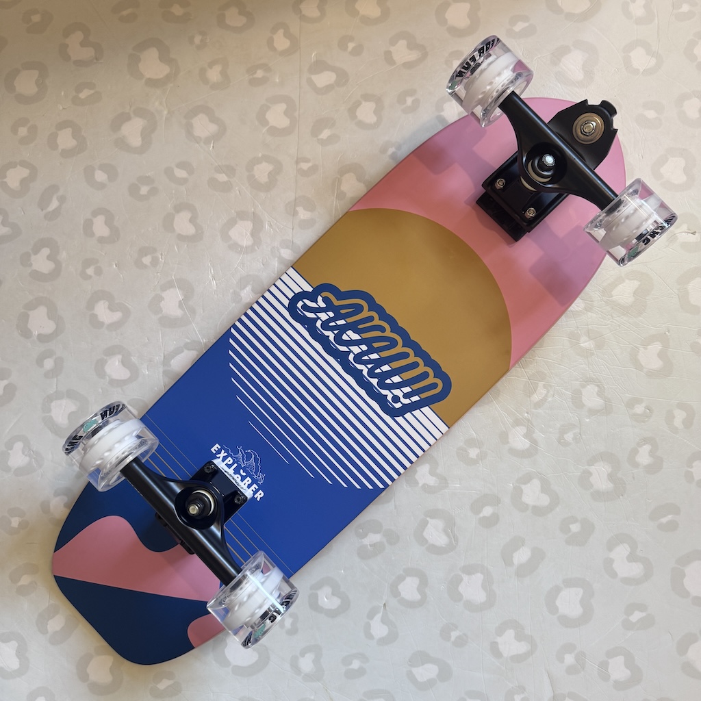 AKAW! - Sunbeach 9.625" x 30.75" Complete Surfskate Cruiser Skateboard (Waterborne Trucks)