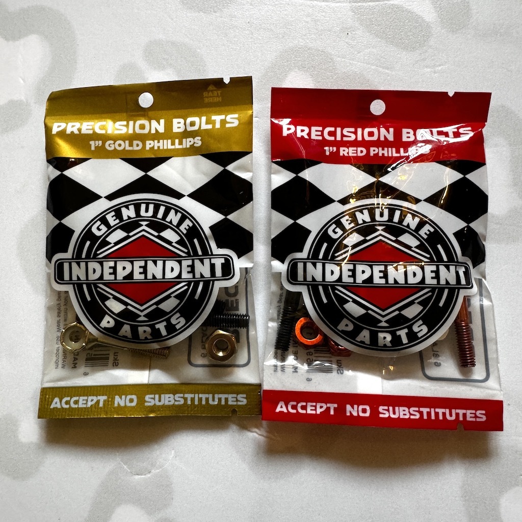 INDEPENDENT - 1" Philips (Gold / Red) Skateboard Hardware