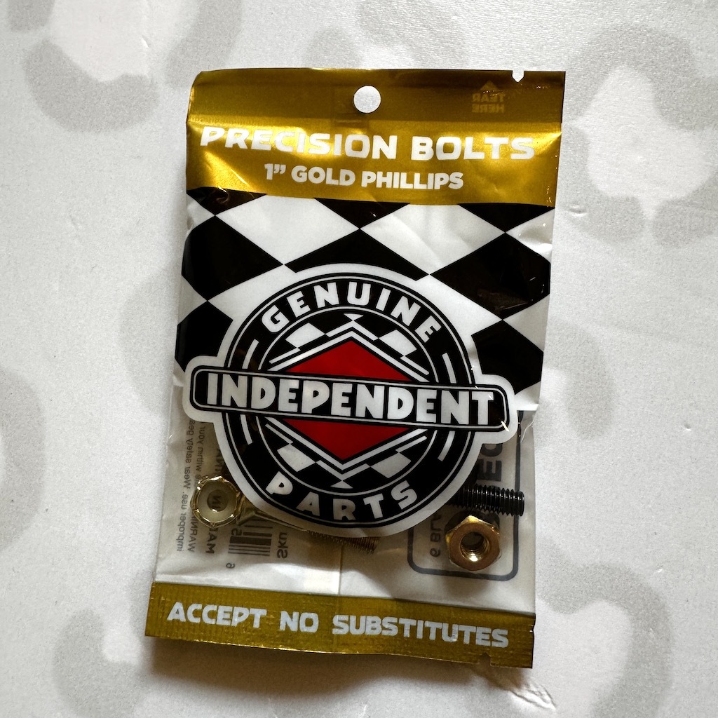 INDEPENDENT - 1" Philips (Gold / Red) Skateboard Hardware