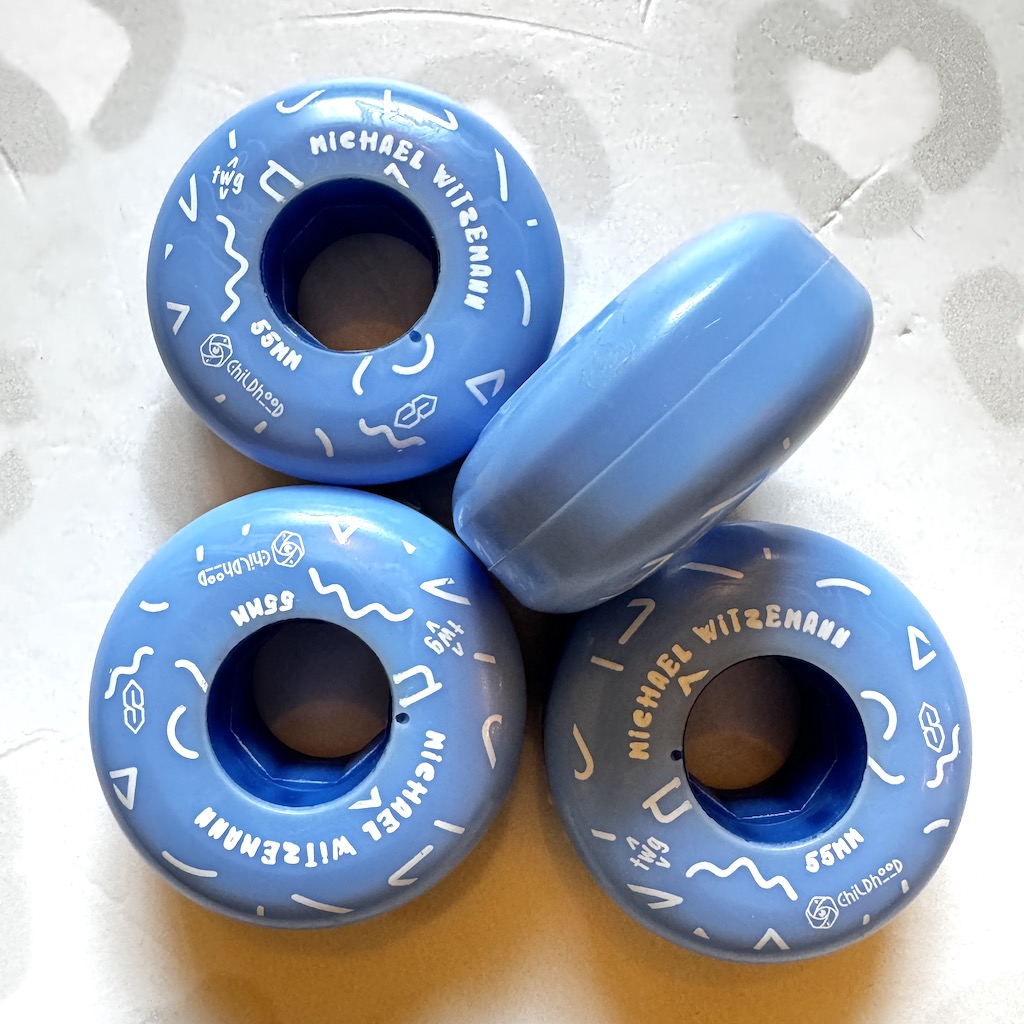 RED EYE - Michael Witzemann 55mm/90a Blue Flat Profile Aggressive Inline Skate Wheels