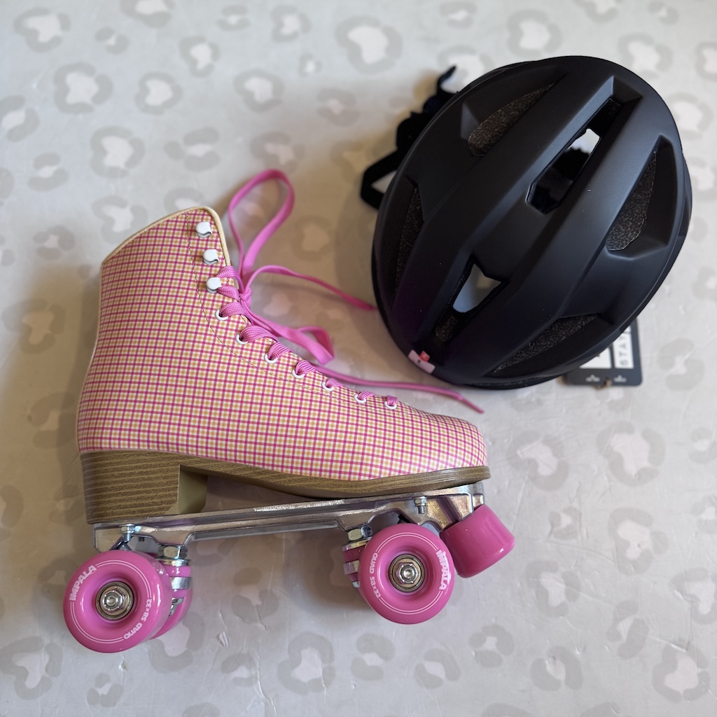 IMPALA - Pink Tartan Quad Roller Skate (Clearance Price & Free Helmet Promo!) 