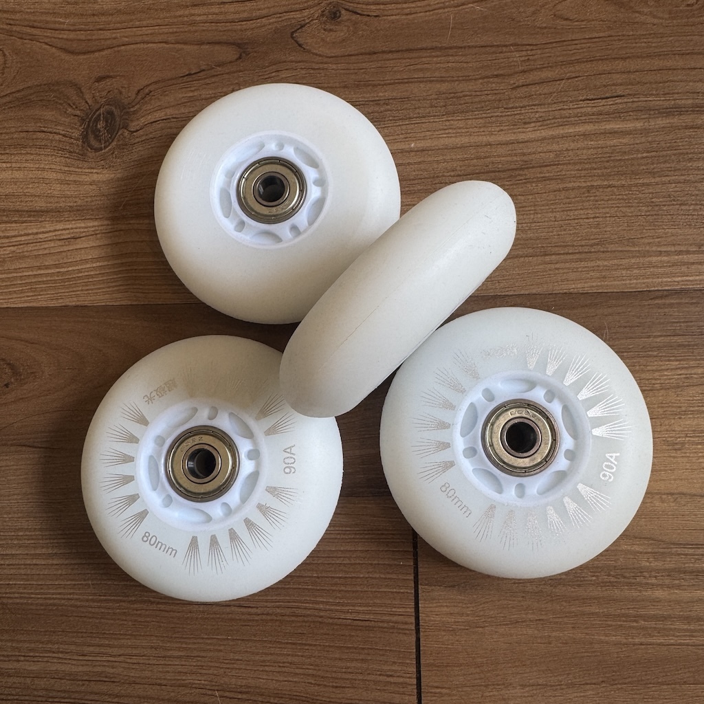 BLANK - White LED Light Up 80mm/90a Inline Skate Wheels 