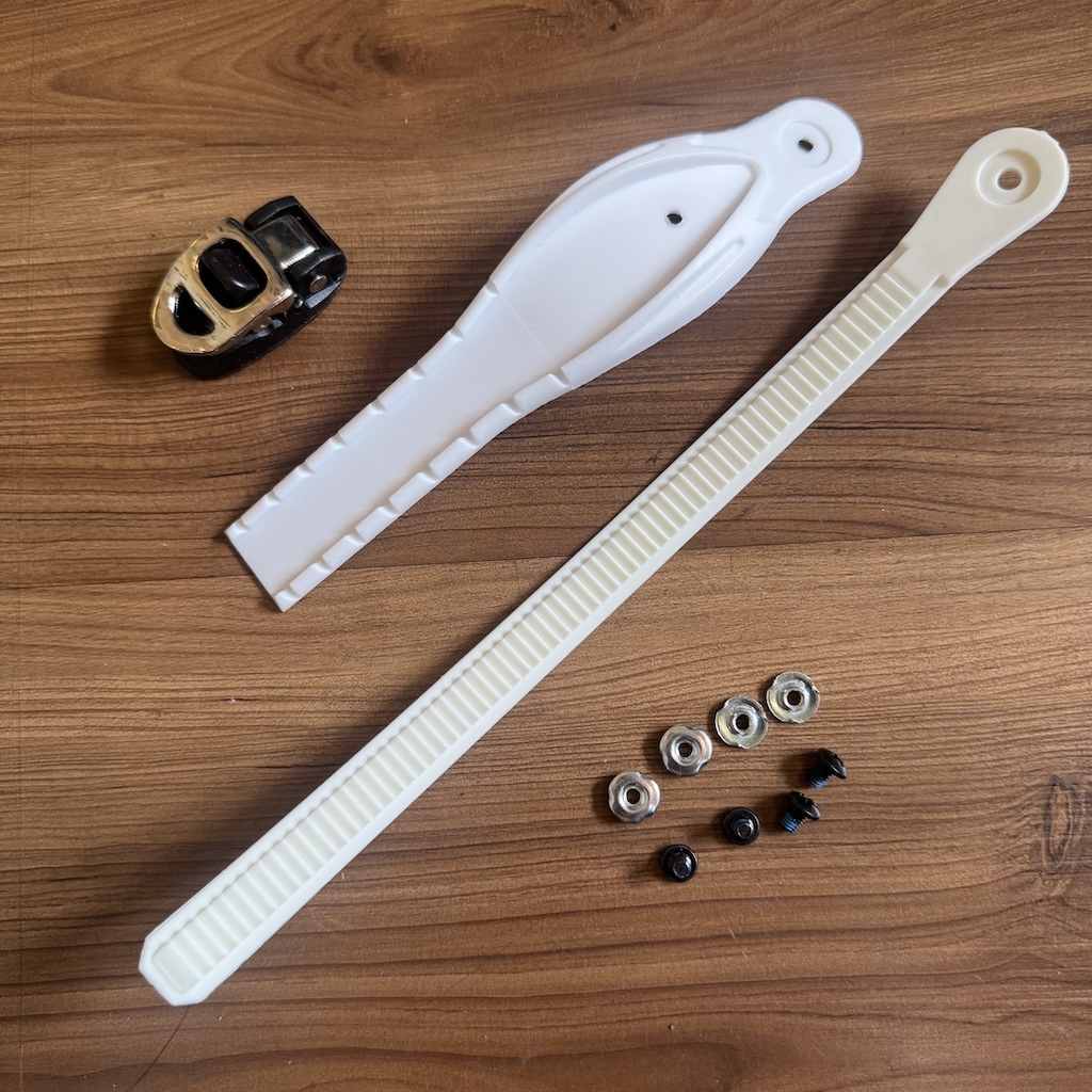 BLANK - White/Aluminium Ratchet Buckle Midstrap For Inline Skates