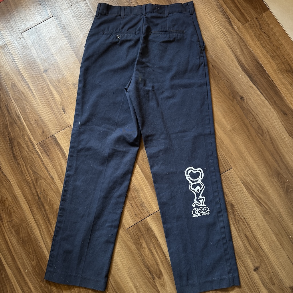 WHEEL LOVE - Dickies Pants Customised By Bao Goods (Waist 31" / Navy Blue)