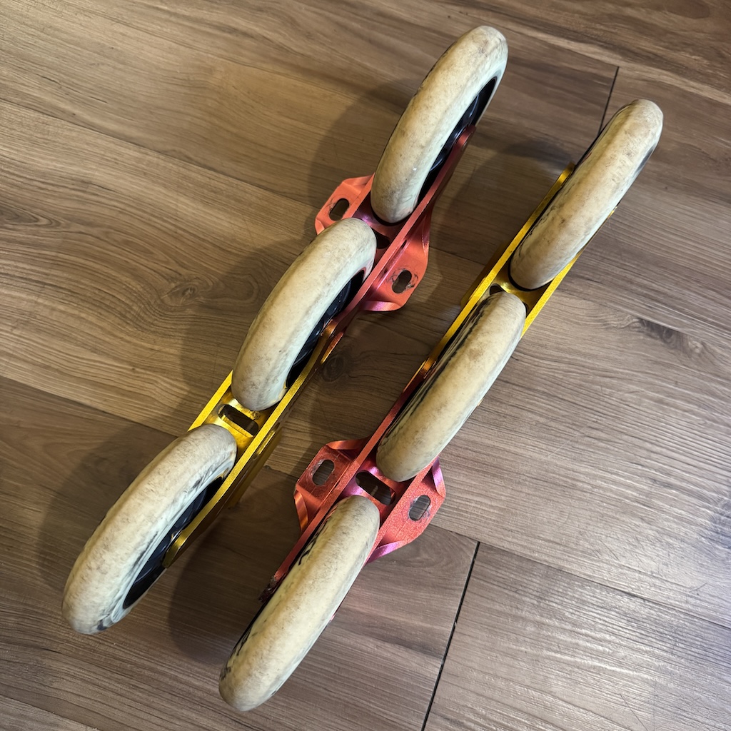 POWERSLIDE - Kaze 3x110mm Red/Yellow Trinity Urban Inline Skate Framset (243mm / USED)