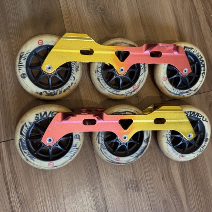 POWERSLIDE - Kaze 3x110mm Red/Yellow Trinity Urban Inline Skate Framset (243mm / USED)