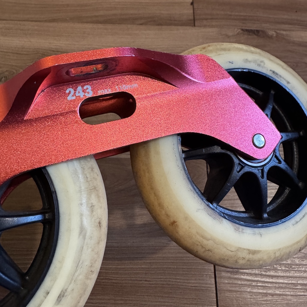 POWERSLIDE - Kaze 3x110mm Red/Yellow Trinity Urban Inline Skate Framset (243mm / USED)