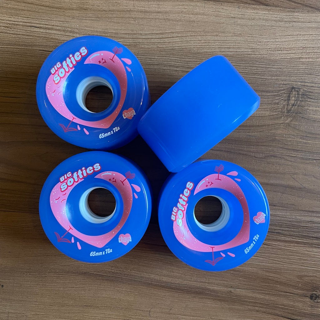 CHAYA Royal Blue Big Softies 65mm x 37mm 78a Roller Skate Wheels Wheel Love Skateshop