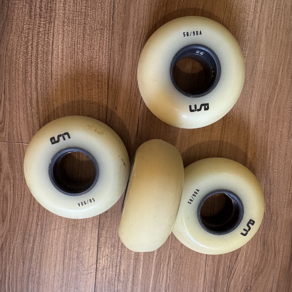 USD - 58mm/90a Aggressive Inline Skate Wheels (USED)