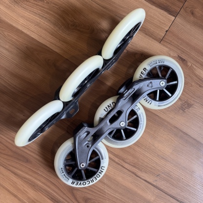 POWERSLIDE - Elite 125mm Trinity Inline Skate Frameset (Black Frames / Grey Wheels)