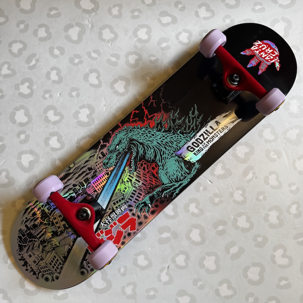 SANTA CRUZ - Godzilla Reaper O'Brien 8.25" x 31.8" Skateboard (Tensor Maglight Slimeballs Premium Promo Custom!)