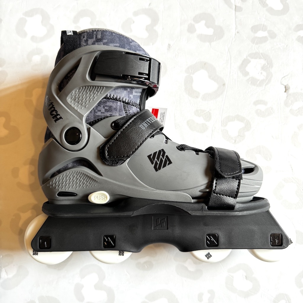USD - Grey Glitch Kids Adjustable Aggressive Inline Skates