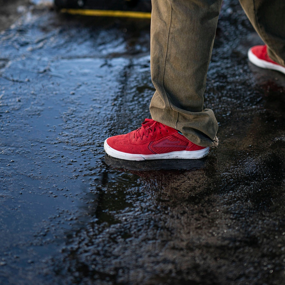 LAKAI - Chocolate Atlantic Vulc (Red Suede) Skate Shoes