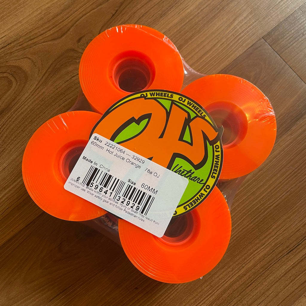 OJ WHEELS - Hot Juice Orange 60mm/78a Cruiser Skateboard