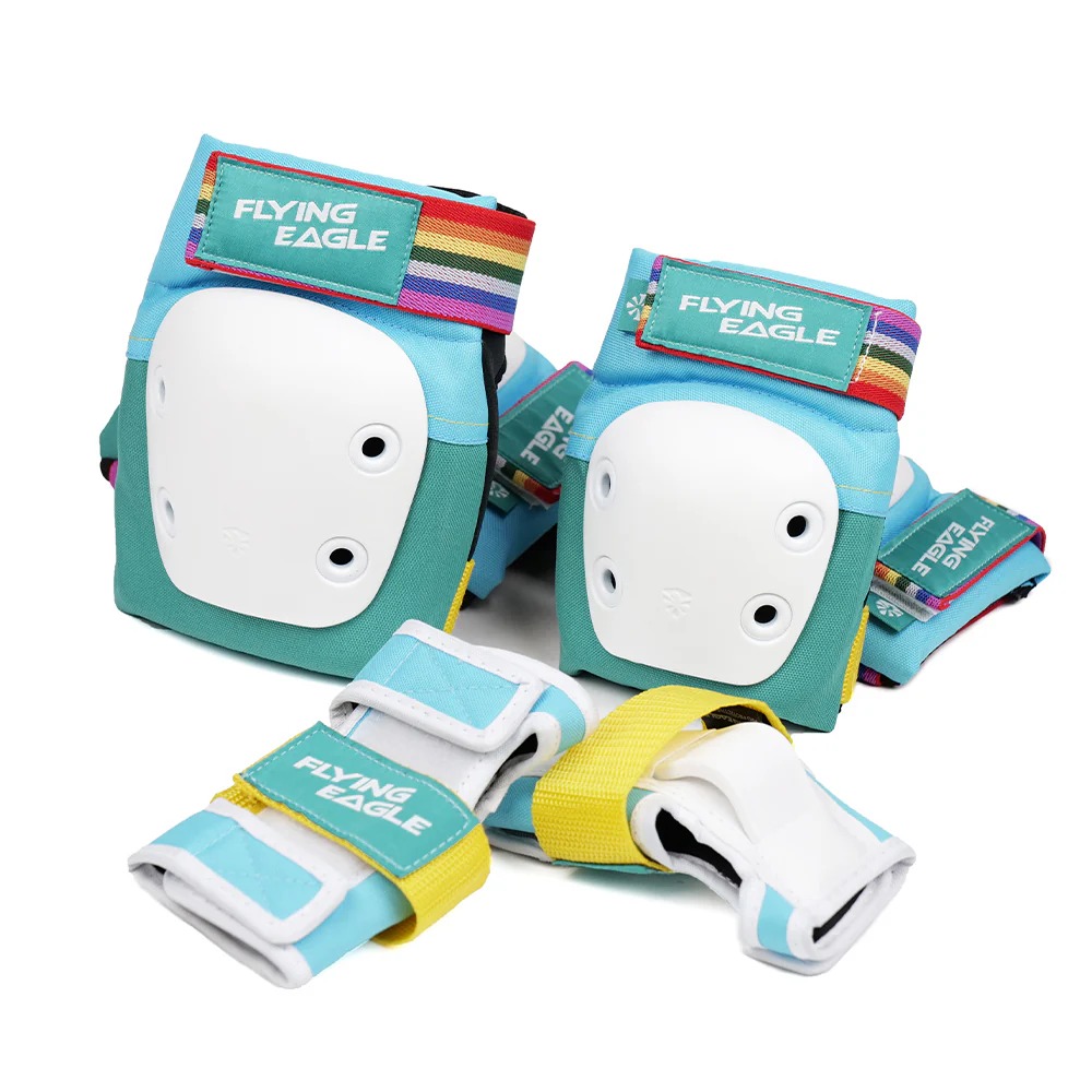 FLYING EAGLE - Rainbow Blue Valiant Pro Jr Protective Padset