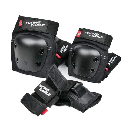 FLYING EAGLE - Black Valiant Pro Jr Protective Padset