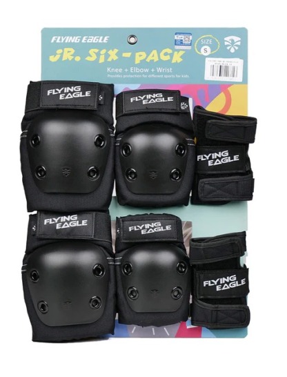 FLYING EAGLE - Black Valiant Pro Jr Protective Padset