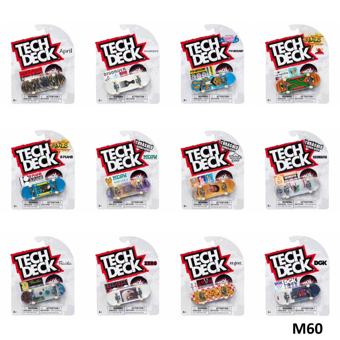 TECH DECK - M60 Plastic Single 30mm Fingerboards (Street Set)