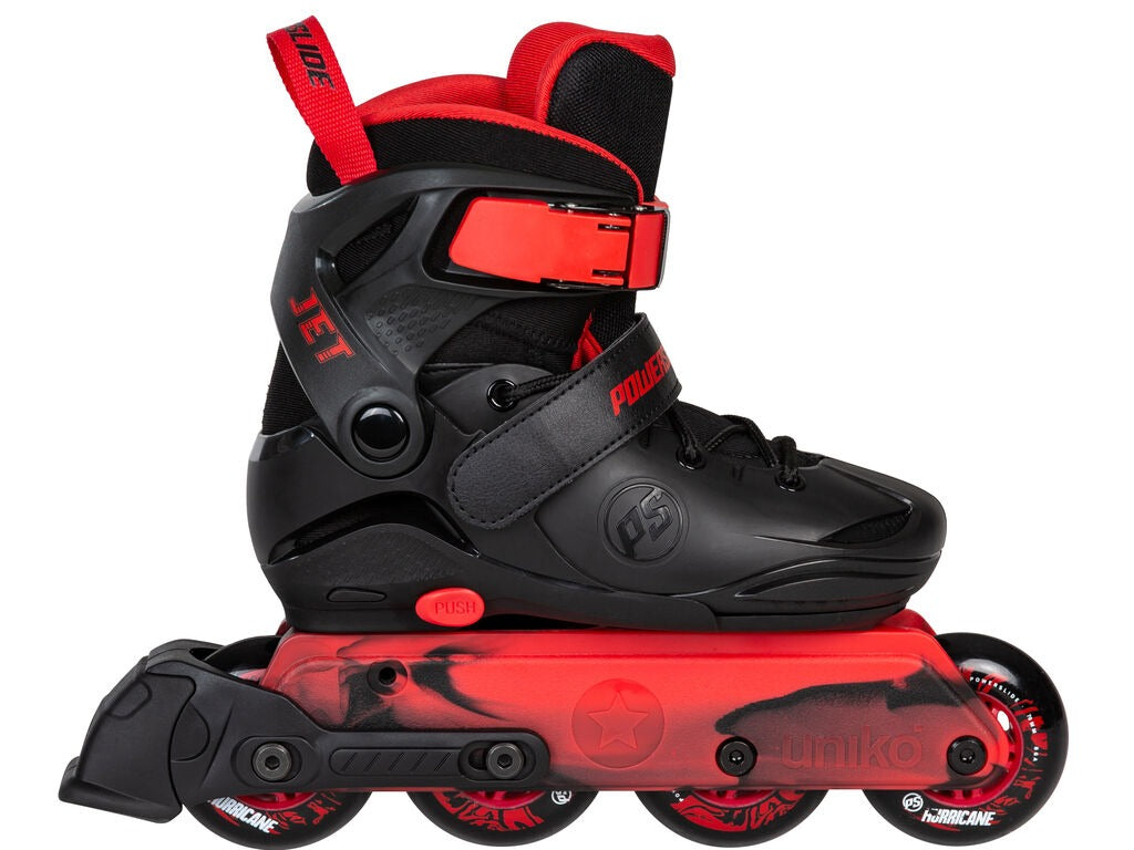 POWERSLIDE - Jet Black/Red Adjustable Kids Inline Skates
