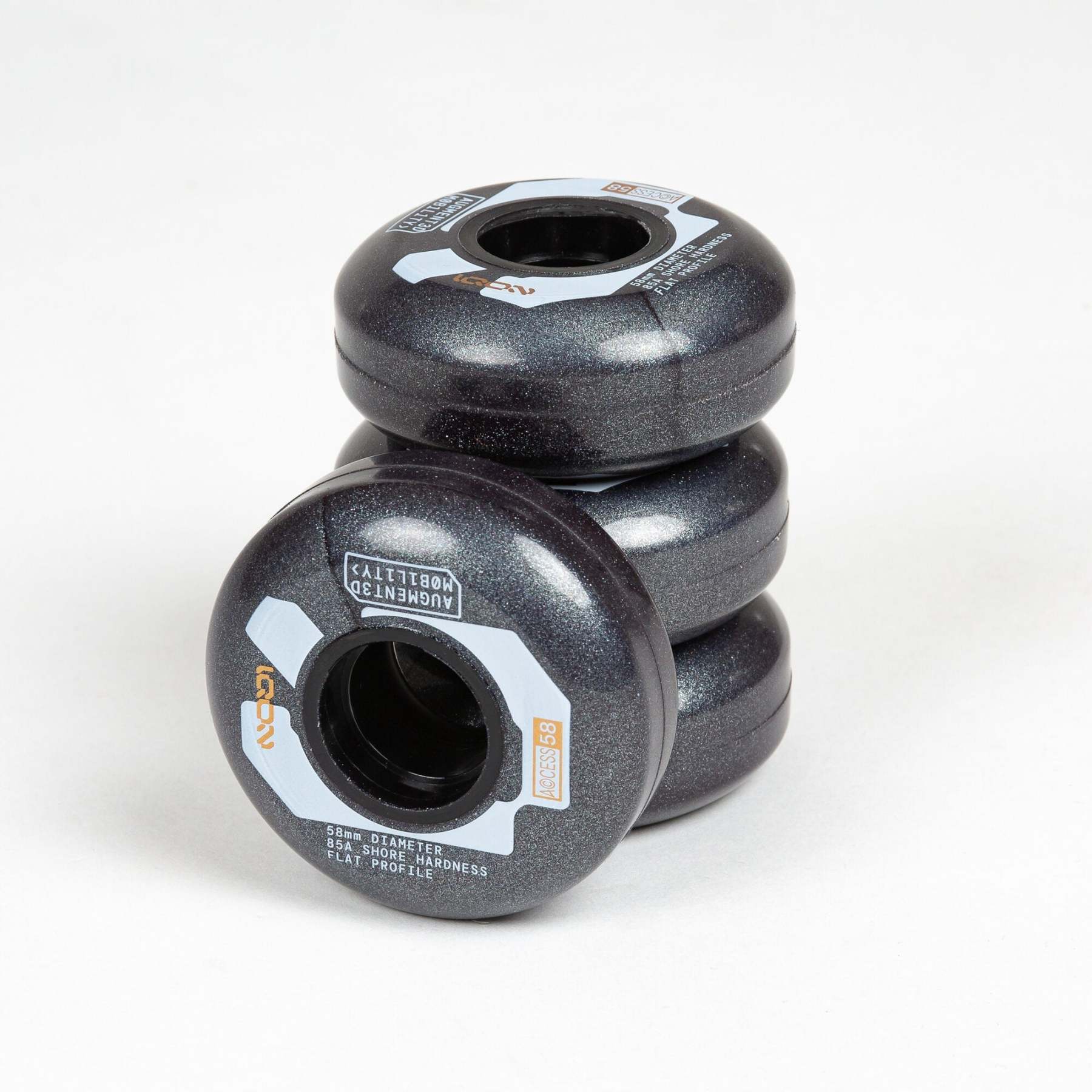 IQON - Dark Grey 58mm/85a Access Aggressive Inline Skate Wheels