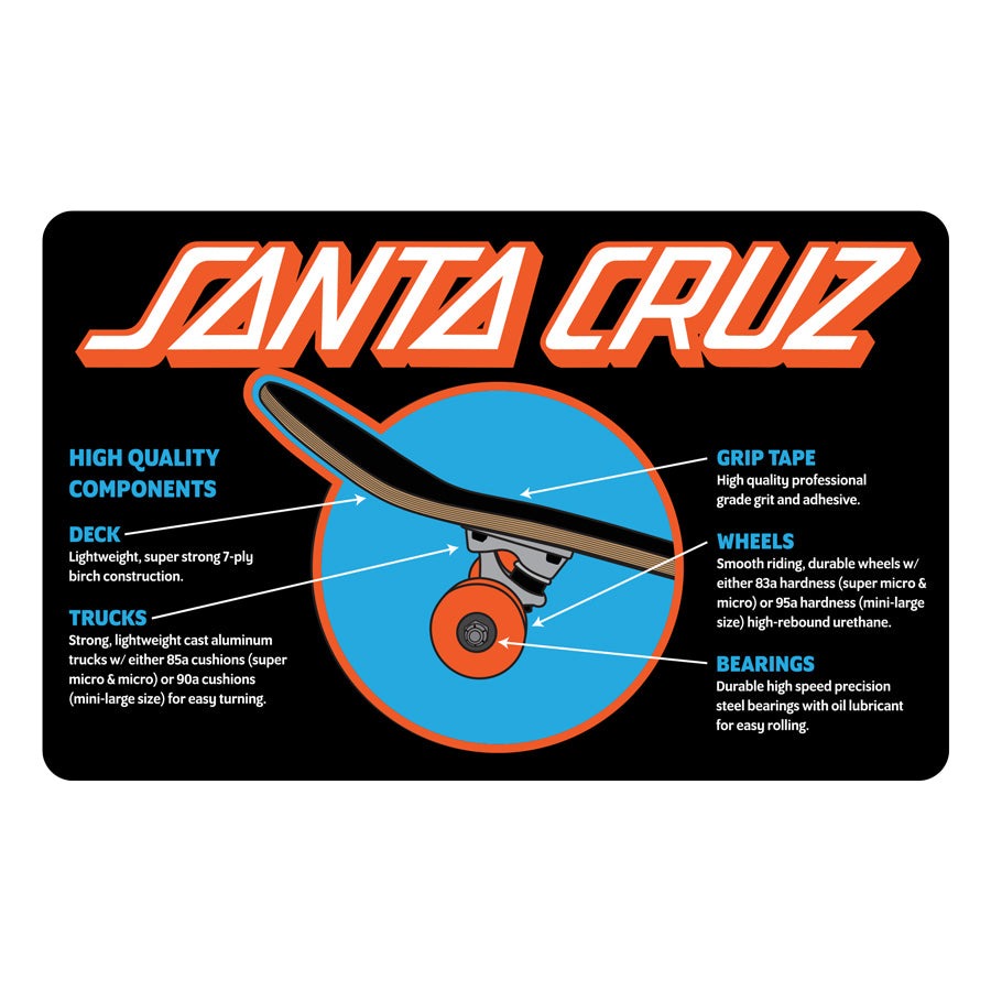 SANTA CRUZ - Classic Dot Black 7.25" Complete Skateboard