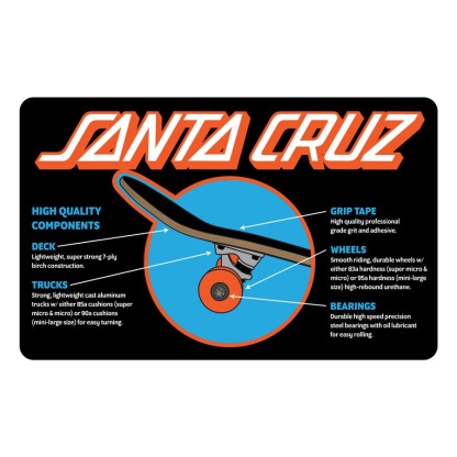 SANTA CRUZ - Classic Dot Black 7.25" Complete Skateboard
