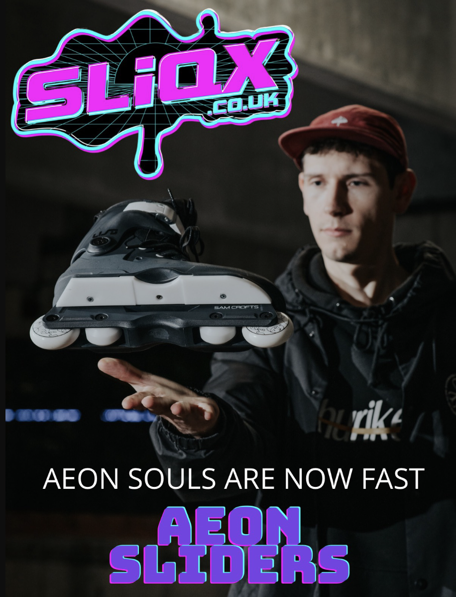 SLIQX - Black / White Sliders for USD Aeon Aggressive Inline Skates