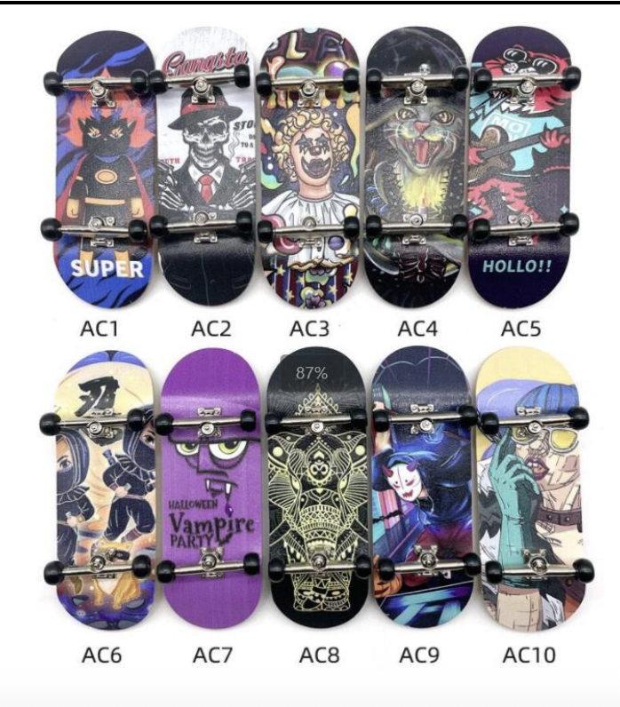 BLANK - 34mm Printed Wooden Complete Fingerboards 